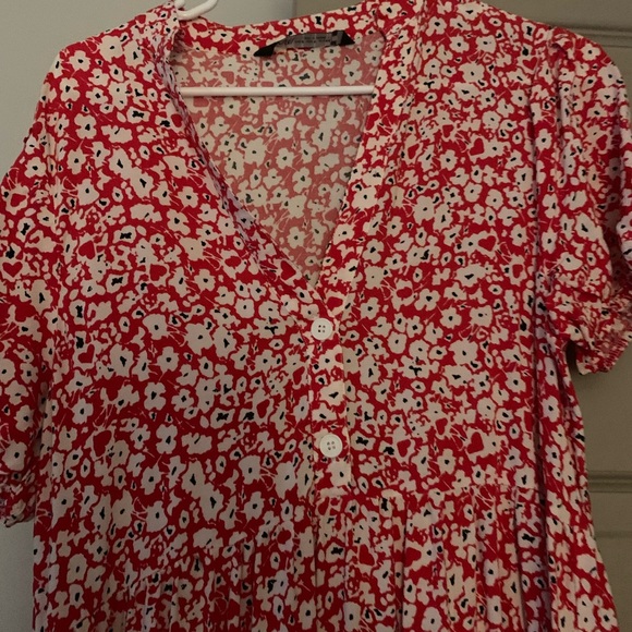 Zara Red and White Floral Maxi Dress - Picture 2 of 4
